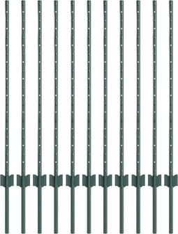 vidaXL - Hekpalen - 11 - stuks - U-vorm - Groen - 100 - cm - Staal