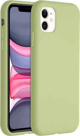 Accezz iPhone 11 - Liquid Silicone Backcover - Schokabsorberend - Groen