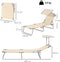 Outsunny ligbed - inklapbaar - 4 standen - zonnedak - beige