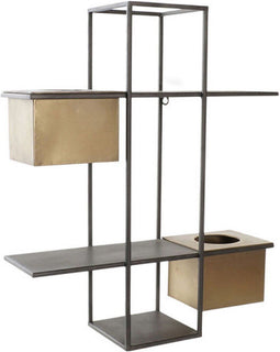 Planken DKD Home Decor Zwart Metaal Koper 2 Planken (50 x 16 x 60 cm)