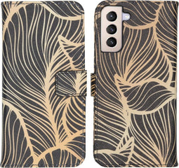 iMoshion Hoesje Geschikt voor Samsung Galaxy S21 Plus Hoesje Met Pasjeshouder - iMoshion Design Softcase Bookcase - Meerkleurig / Golden Leaves