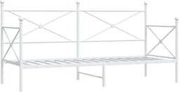 vidaXL - Slaapbank - zonder - matras - 90x190 - cm - staal - wit
