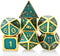 HOT Games - Dobbelst.Set Metaal Romeins - 7-delige set - Goud/Groen