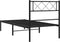 vidaXL - Bedframe - met - hoofdbord - metaal - zwart - 107x203 - cm