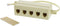 Nedis Telecomverlengkabel - RJ11 Male - 5x RJ11 (4/6) Female - 0.20 m - Kabel design: Plat - Kabeltype: RJ11 - Ivoor - Envelop