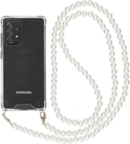 iMoshion Hoesje Geschikt voor Samsung Galaxy A72 Hoesje Met Koord - iMoshion Backcover met koord - Parel - Transparant