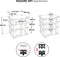 NorStone SQUARE - Audio meubel - 4 lagen 19mm gehard glas - Zwart en Aluminium