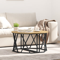 vidaXL - Koffietafel - Artisan - Eiken - 80x80x42 - cm - van - Gelaagd - Hout