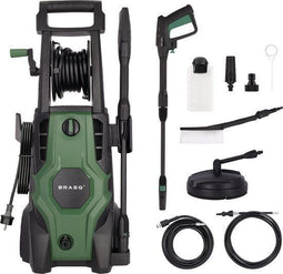 BRASQ Hogedrukreiniger Deluxe - Terrasreiniger - 1700W - 150 bar - 450 L/H - Slang 5m - Incl. accessoires