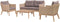 LARISSA LOUNGE SET – NATURAL WIT/BRUIN/ ACACIA LICHT TEAK LOOK / ROYAL TAUPE