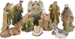 Kerststal poly set 11 fig.l15 cm bruin