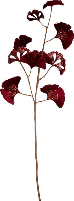 PTMD Leaves Plant Gingko Kunsttak - 46 x 20 x 90 cm - Wijnrood