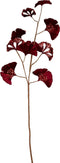 PTMD Leaves Plant Gingko Kunsttak - 46 x 20 x 90 cm - Wijnrood