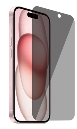 BeHello iPhone 15 - Privacy Glass Screenprotector - H9-hardheid - Zwart