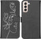 iMoshion Hoesje Geschikt voor Samsung Galaxy S21 Plus Hoesje Met Pasjeshouder - iMoshion Design Softcase Bookcase - Meerkleurig / Woman Flower Black