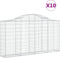 vidaXL - Schanskorven - 10 - st - gewelfd - 200x30x100/120 - cm - ijzer