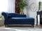 LUIRO - Chaise longue - Marineblauw - Linkerzijde - Fluweel
