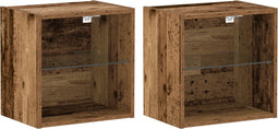 vidaXL - Zwevende - Plank - 2 - stuks - Oud - Hout - 40x28,5x40 - cm - Gefabriceerd - Hout