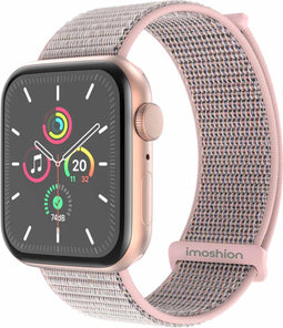 imoshion Nylon⁺ bandje - Geschikt voor Apple Watch 1, 2, 3, 4, 5, 6, 7, 8, 9, 10 (42 mm), SE - 38/40/41 mm - Roze - One Size