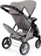 Bayer Design Twin Xeo - Tweeling poppenwagen - Verstelbare duwstang - Jeans-grijs roze