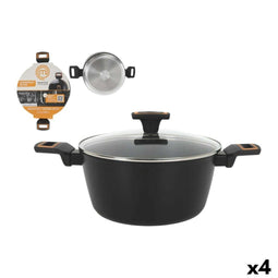 Kookpot met Deksel MasterChef 28 cm 2,5 mm (4 Stuks)