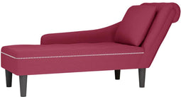 vidaXL - Chaise - longue - met - kussen - en - rechterarmleuning - fluweel - wijnrood