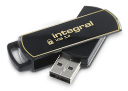Integral Secure 360 - USB 3.0 Flash Drive - 256GB Full Disk Encryption - Zwart