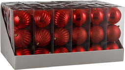 House of Seasons onbreekbare kerstballen rood 72 stuks dia in cm: 10
