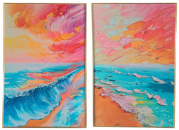 ESPRIT - Schilderij - Strand Mediterrane 80 x 3,5 x 120 cm (2 stuks)