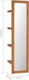vidaXL - Wandspiegel - met - schappen - 30x30x120 - cm - massief - teakhout