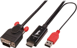Lindy 1.0m HDMI/USB - VGA - Zwart