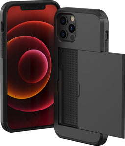 imoshion Hoesje Geschikt voor iPhone 12 Pro Max Hoesje - Ruimte voor 2 pasjes - imoshion Backcover met pasjeshouder - Zwart