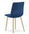 Eetkamerstoel LIBRA - marineblauw - fluweel - metaal met houtlook