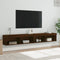 vidaXL - Tv-meubels - met - LED-verlichting - 2 - st - 100x30x30 - cm - bruineiken