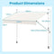 Coast Klemzonwering Wit – Balkonzonwering Zonder Boren met Handkurbel – 250 x 120/150 x 210-300 cm