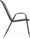 Tuinstoel grijs - 90.5 x 72 x 55 cm - gepoedercoat staal - 2 stuks