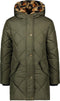 Like FLO Meisjes Winterjas - Lange parka met capuchon - Gerecycled Polyester - Army (maat 110)