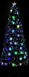 vidaXL - Kerstboom - met - LED-sneeuwvlokken - 240 - cm - glasvezel - zwart