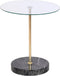 Bijzettafel DKD Home Decor Zwart Transparant Gouden Kristal Staal 45 x 45 x 50 cm