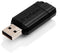 Verbatim PinStripe 32GB - USB-stick - USB 2.0 met schuifmechanisme - Zwart
