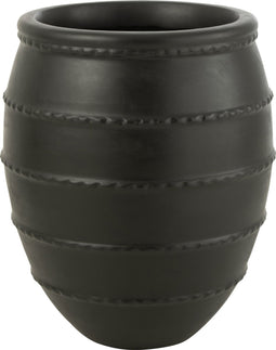 J-Line bloempot Ovaal - terracotta - zwart - small