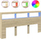 vidaXL - Hoofdbordkast - met - LED-verlichting - 200x17x102 - cm - sonoma - eiken