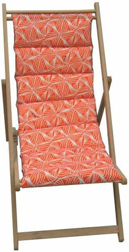 Solstol Jardin Prive Wave Oranje Canvas beukenhout (106 x 55 x 95 cm)