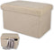 Ceruzo opvouwbare dubbel zits poef - met opbergruimte - beige - 76 × 38 × 38 cm