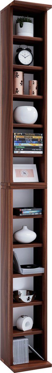 VCM Houten CD DVD standaard Opbergrek Boekenplank Decoratieve plank Bigol Houten CD DVD standaard Opbergrek Boekenplank Decoratieve plank Bigol