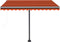 vidaXL - Luifel - automatisch - met - LED - windsensor - 350x250 - cm - oranje - bruin