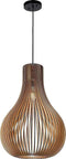 Atmooz - Hanglamp Zita L - E27 - Hout - Rond - Kleur Naturel - Woonkamer / Slaapkamer / Eetkamer - Plafondlamp - Hoogte 190cm