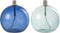 J-Line olielamp - glas - blauw - large - 2 stuks