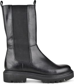 PS Poelman Saturno - Dames Chelsea Laarzen - Ritssluiting chunky plateauzool 4 cm - Zwart