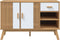 vidaXL - Dressoir - OLDEN - 114x43x73,5 - cm - massief - grenenhout - wit - en - bruin